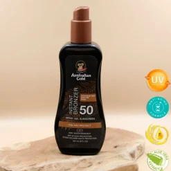Discount Australian Gold SPF50 Spray Gel met Bronzer