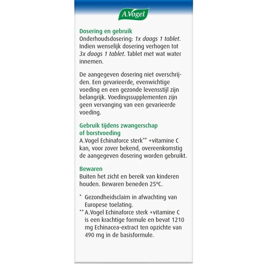 Online A.Vogel Echinaforce Sterk** + Vitamine C Tabletten
