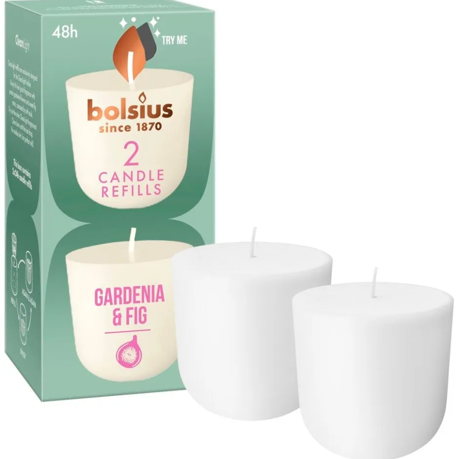 Clearance Bolsius Clean Light Gardenia & Fig Navulling