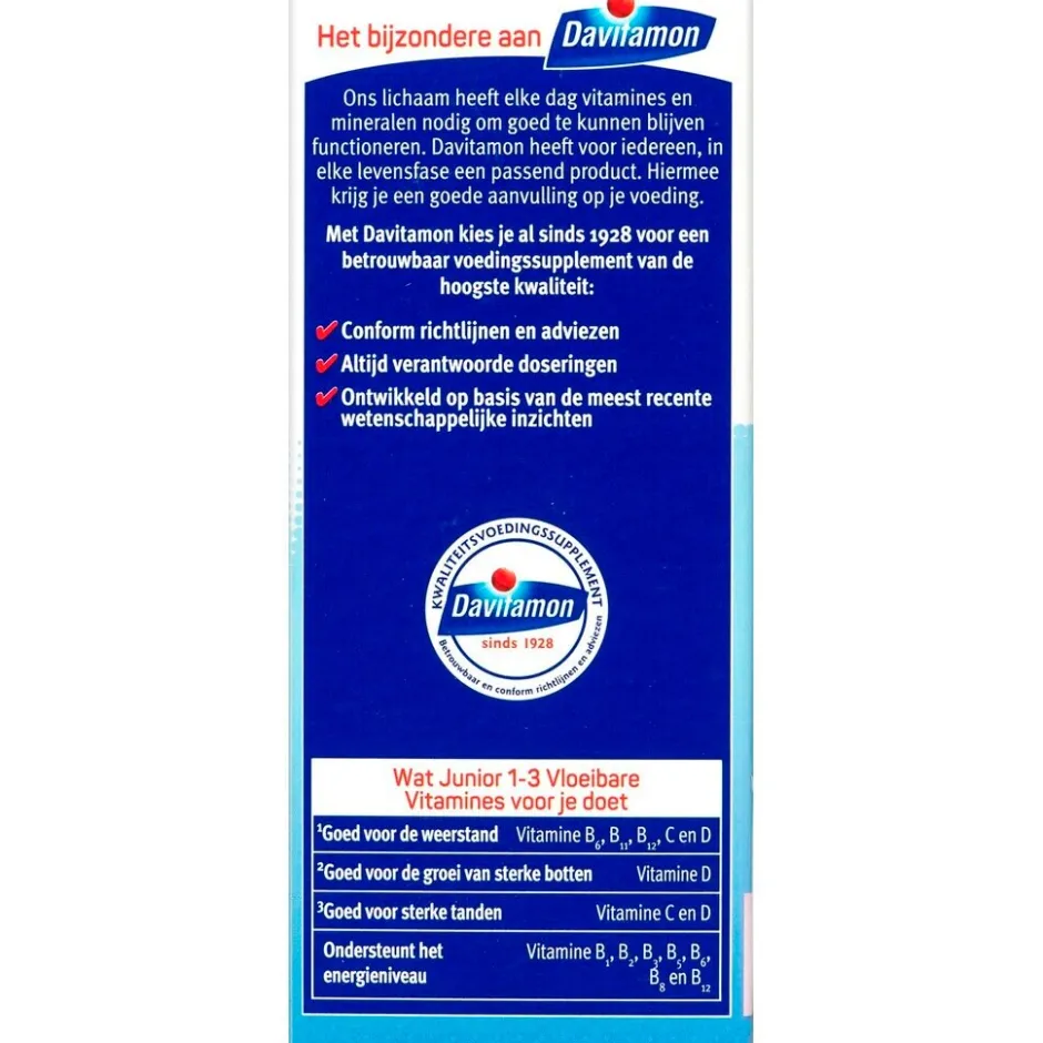 Online Davitamon Junior 1+ Framboos Vloeibare Vitaminen