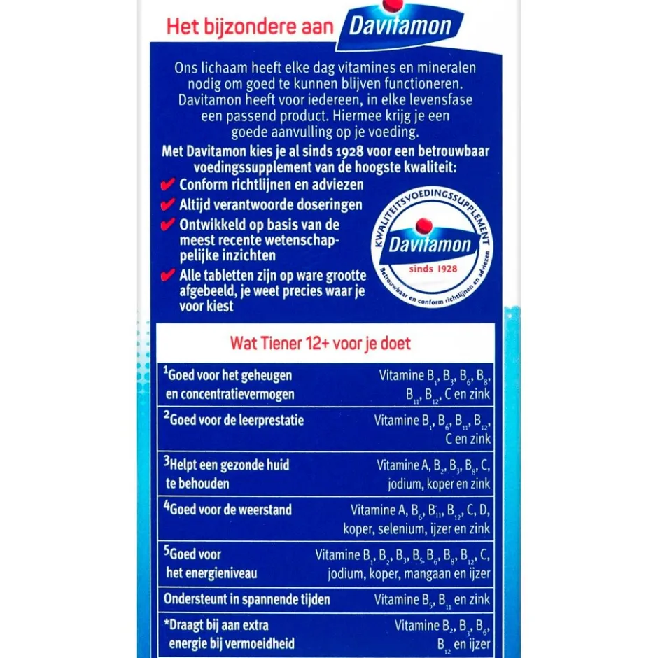 Online Davitamon Tiener 12+ Multivitamines & Mineralen Aardbei Kauwtabletten