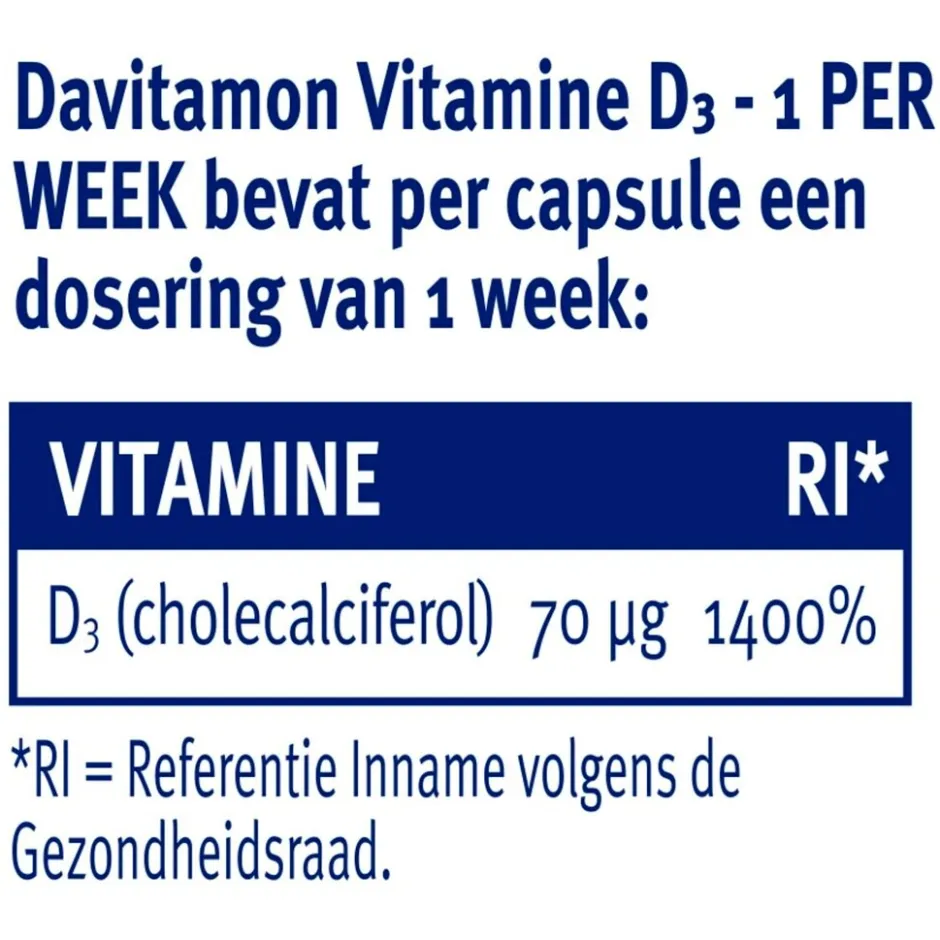 Best Davitamon Vitamine D3 1 Per Week Capsules
