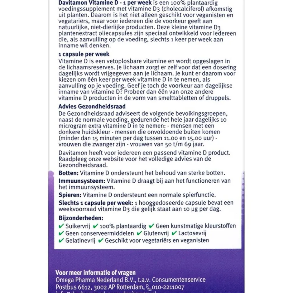 Best Davitamon Vitamine D3 1 Per Week Capsules