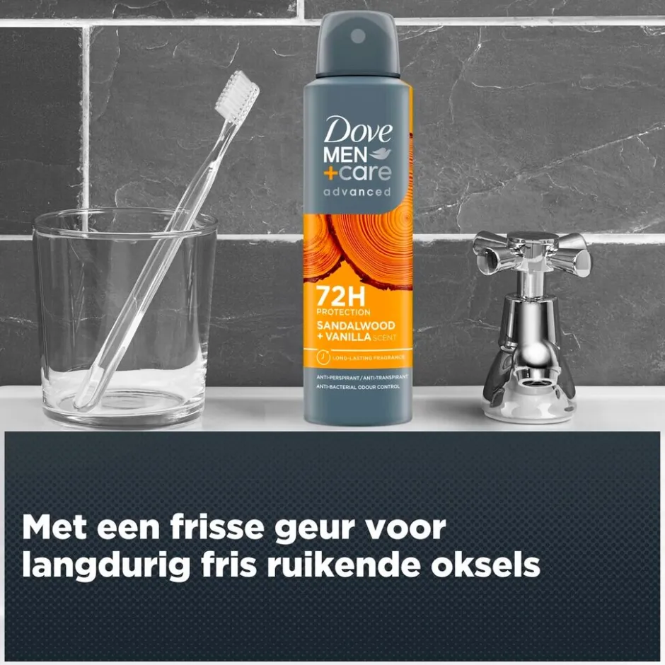 Hot Dove Men +Care Advanced Sandelwood + Vanilla Antitranspirant Spray
