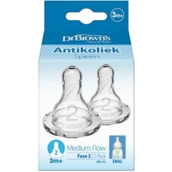 Best Dr. Brown's Fase 2 3+M Flesspenen voor Smalle Halsfles