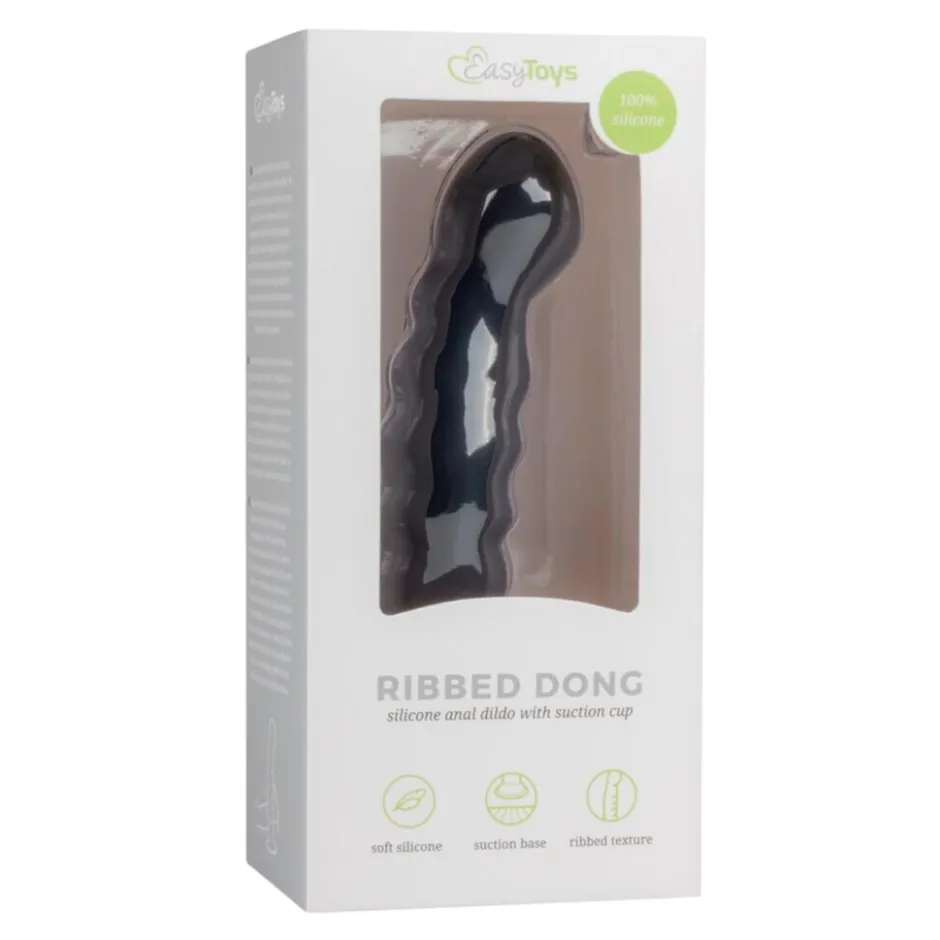 Sale EasyToys Ribbed Dong Siliconen Anal Dildo with Suction Cup