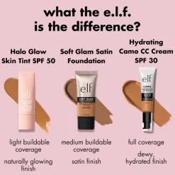 Sale ELF e.l.f. Halo Glow SPF50 6 Light Cool Skin Tint