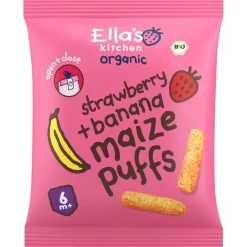 Clearance Ella's Kitchen 6+M Strawberry + Banana Maize Puffs