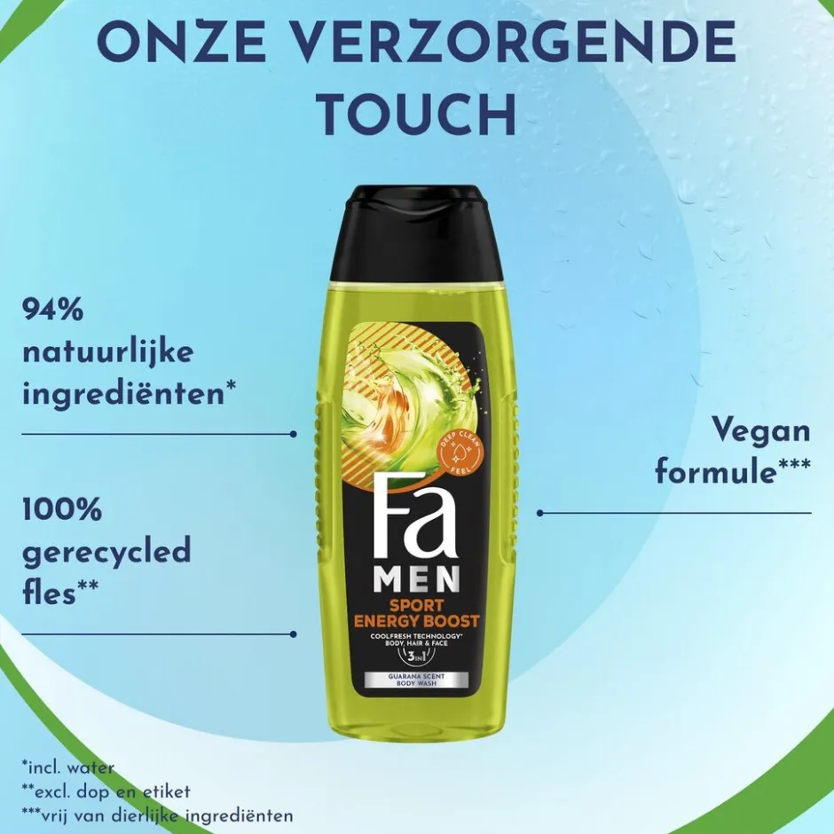 Clearance Fa Men Sport Energy Boost 3-In-1 Douchegel