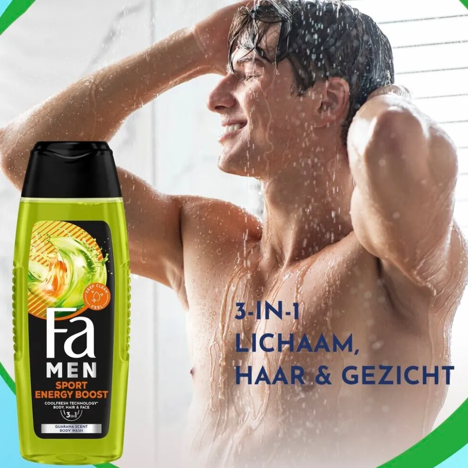 Clearance Fa Men Sport Energy Boost 3-In-1 Douchegel