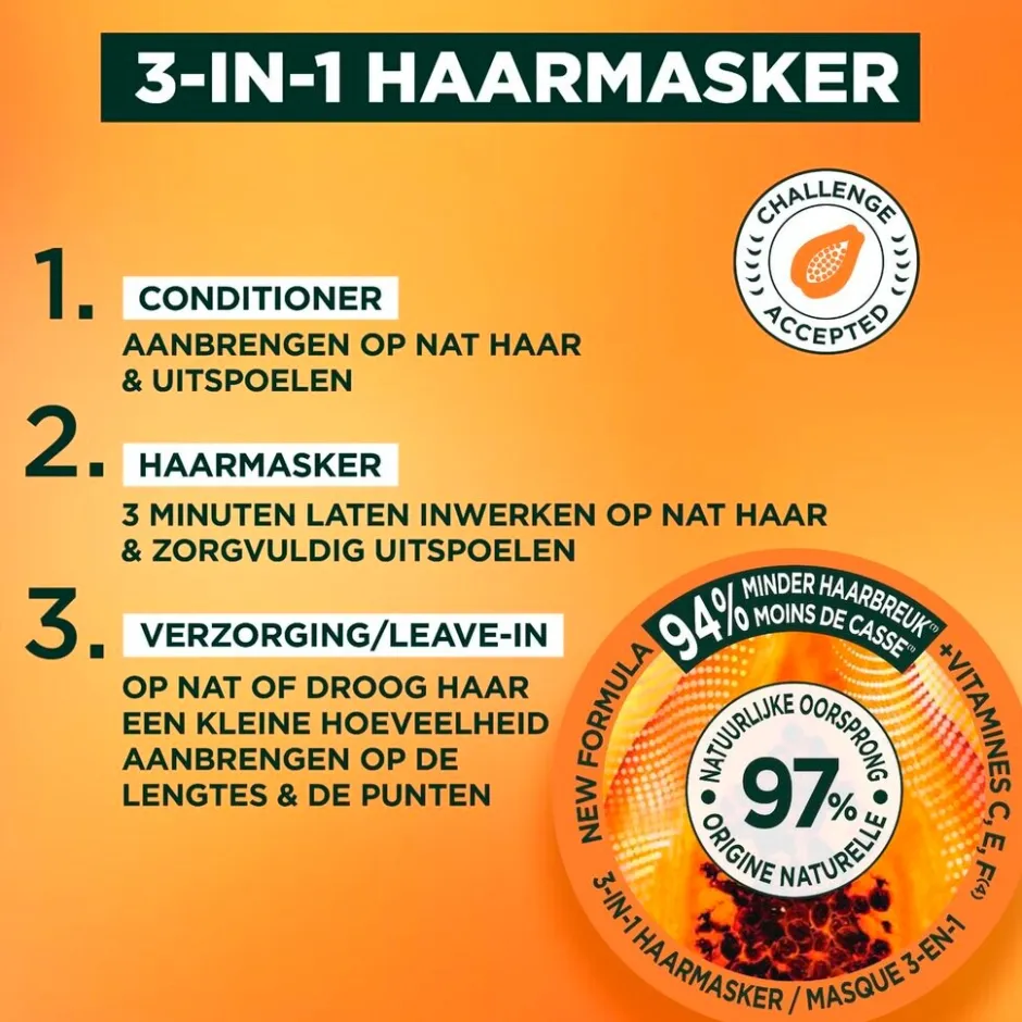 Online Fructis Garnier Color Repairing Papaya Hair Food 3-in-1 Haarmasker