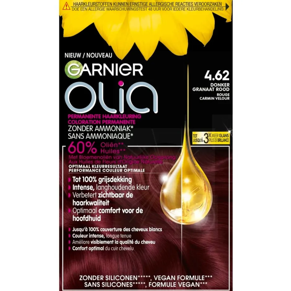 Hot Olia Garnier 4.62 Donker Granaatrood Permanente Haarkleuring