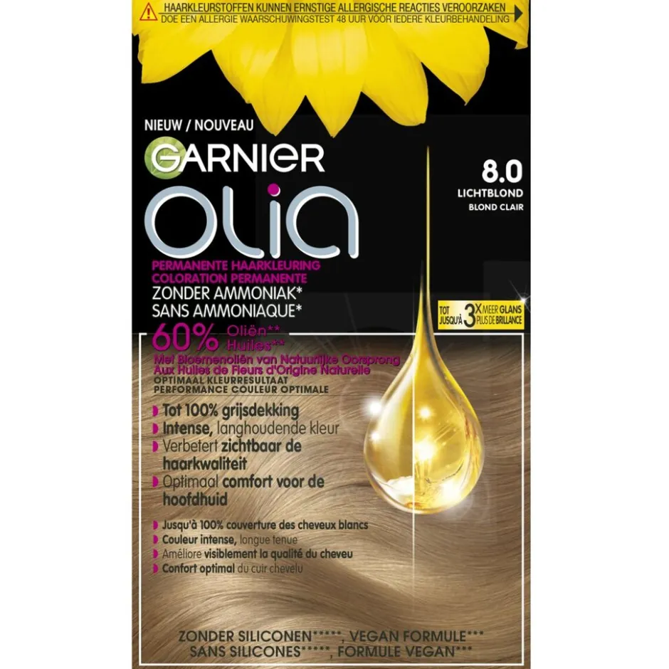 New Olia Garnier 8.0 Lichtblond Permanente Haarkleuring