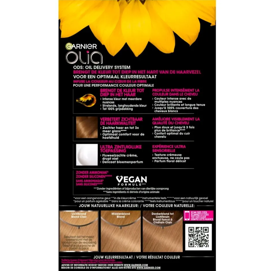 New Olia Garnier 8.0 Lichtblond Permanente Haarkleuring