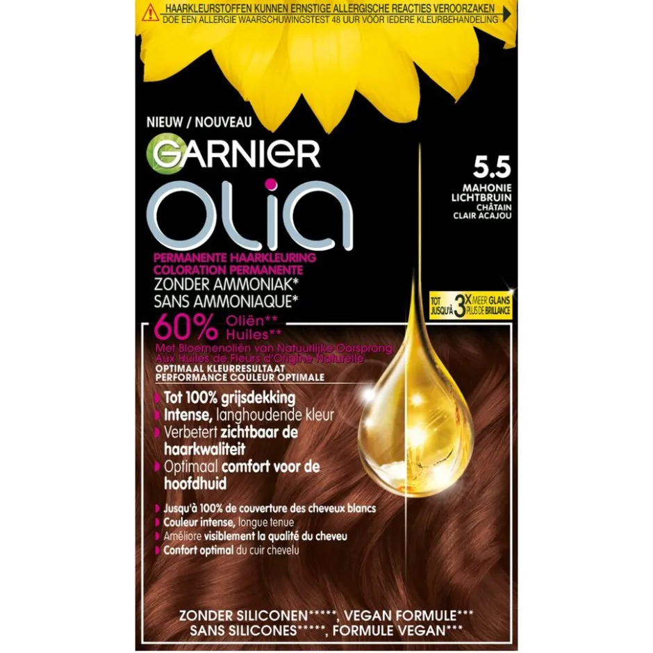 Sale Olia Garnier 5.5 Mahonie Lichtbruin Permanente Haarkleuring