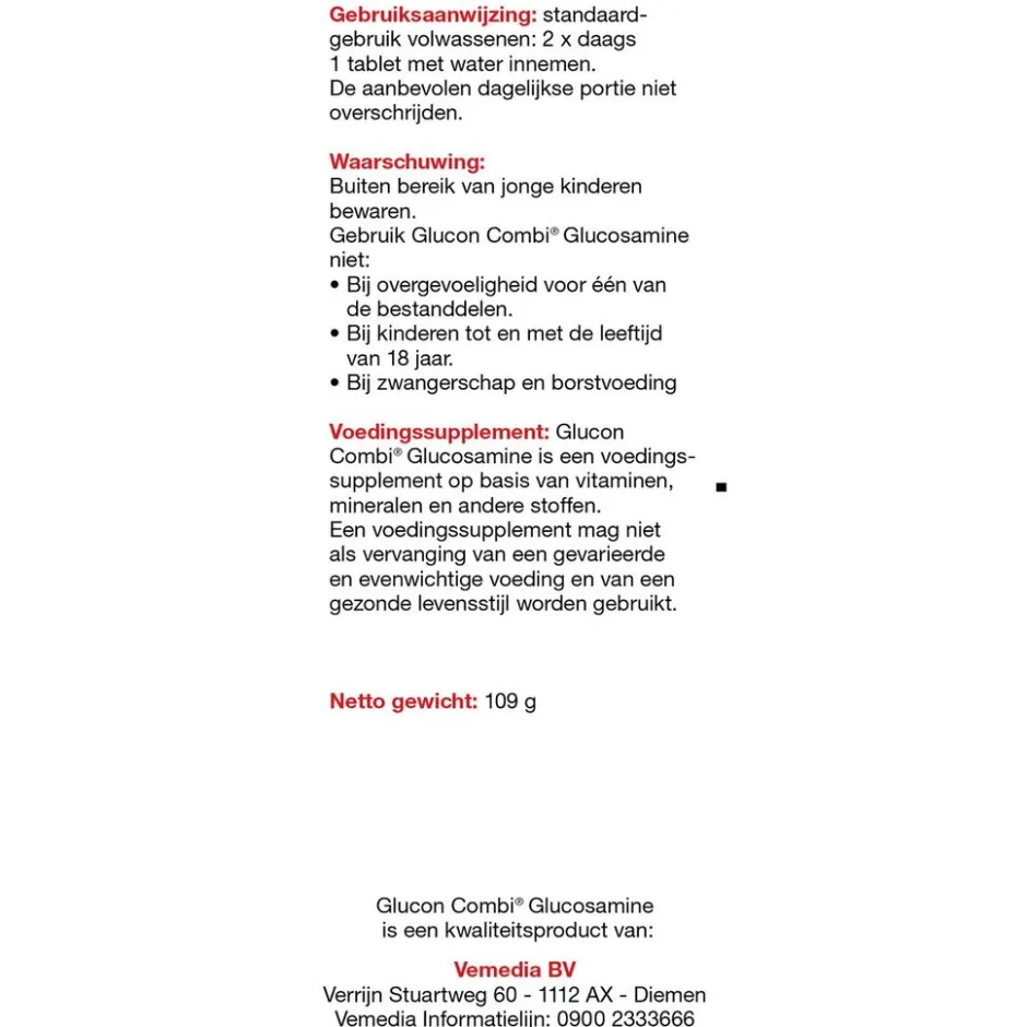 Discount Glucon Combi Glucosamine Chondroïtine/MSM+ Mangaan Tabletten