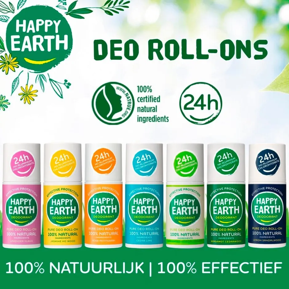 Happy Earth 100% Natural Cedar Lime Deodorant Roller