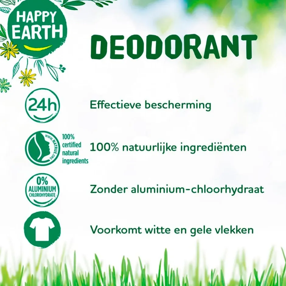 Hot Happy Earth 100% Natural Geurloze Deodorant Spray