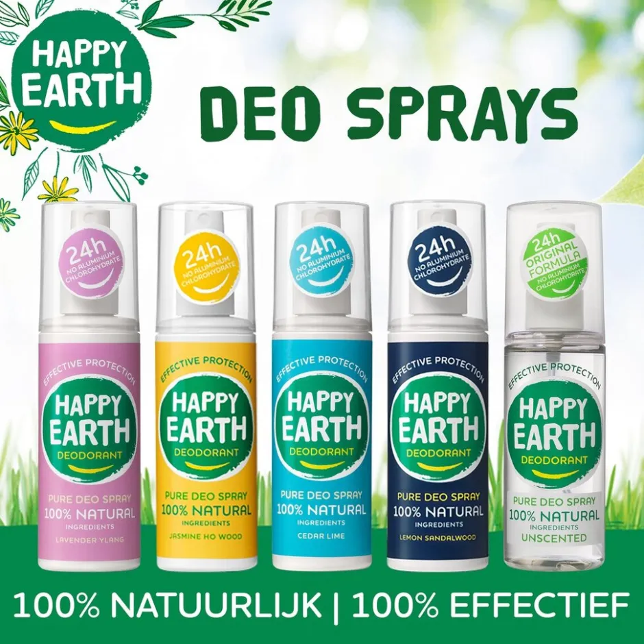 Hot Happy Earth 100% Natural Geurloze Deodorant Spray