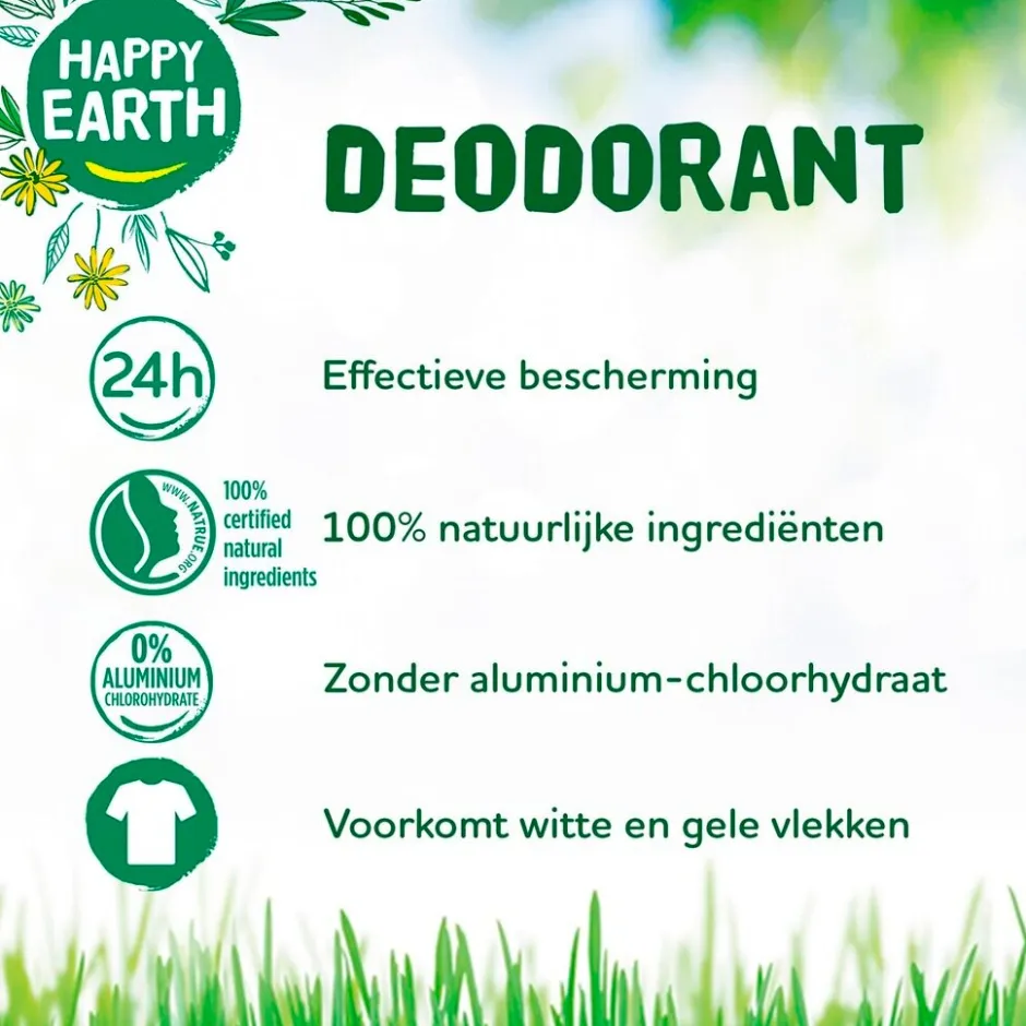 Happy Earth Bergamot Cedarwood Deodorant Roller