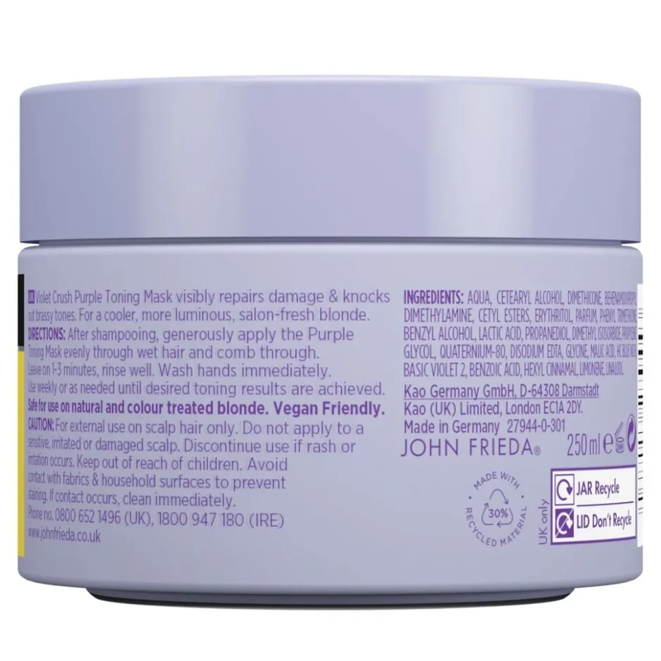 Hot John Frieda Violet Crush For Blondes Purple Toning Masker