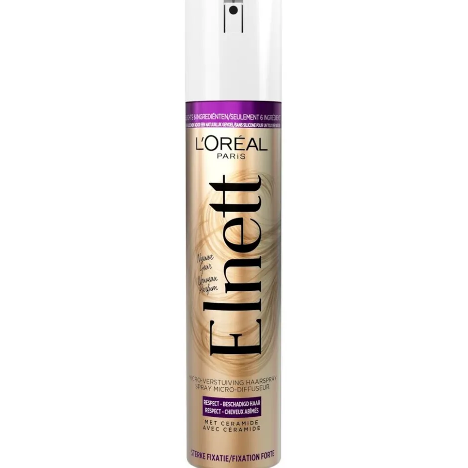 New Elnett L'Oréal Paris Respect Beschadigd Haar Sterke Fixatie Hairspray