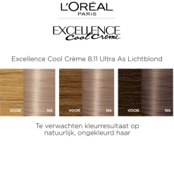 Discount Excellence L'Oréal Paris Cool Crème 8.11 Ultra Licht Asblond Permanente Haarkleuring