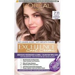 Hot Excellence L'Oréal Paris Cool Crème 7.11 Ultra As Middenblond Permanente Haarkleuring