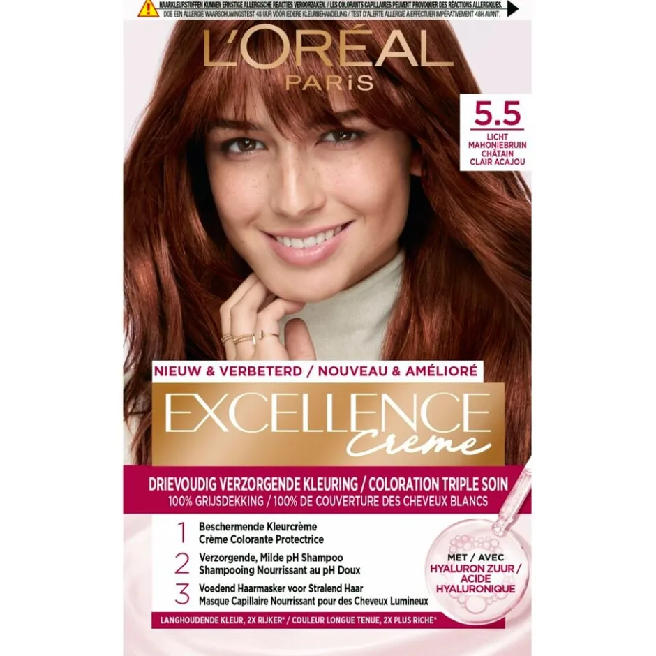 Excellence L'Oréal Paris Crème 5.5 Licht Mahonie Bruin Permanente Haarverf