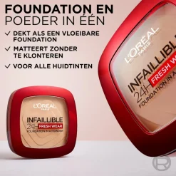 Best L'Oreal L'Oréal Paris Infaillible 24H Fresh Wear 180 Rose Sand Foundation in a Powder