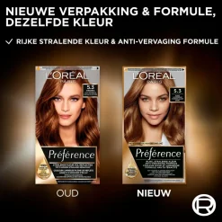 Outlet Preference L'Oréal Paris Préférence 5.3 Goud Lichtbruin Permanente Haarkleuring