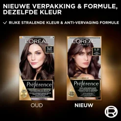 Online Preference L'Oréal Paris Préférence 5.21 Koel Lichtbruin Permanente Haarkleuring