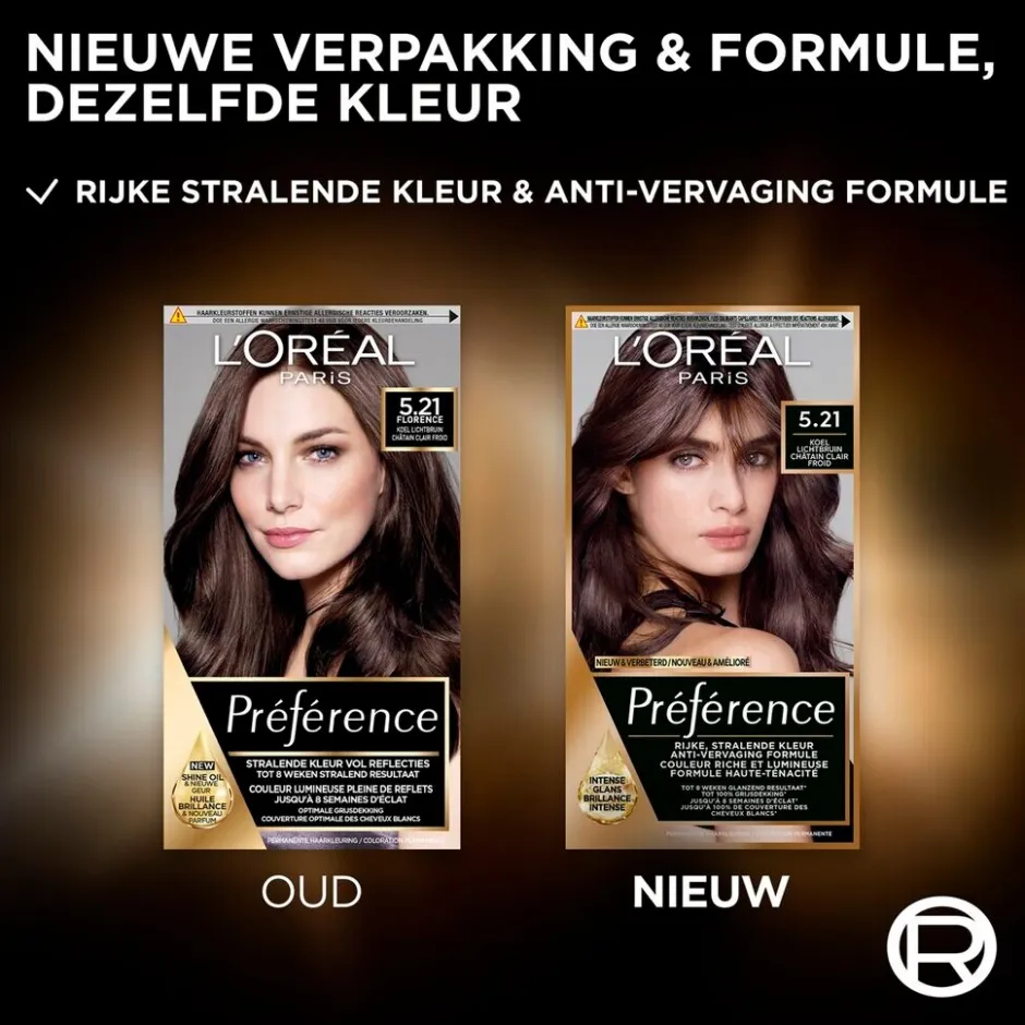 Online Preference L'Oréal Paris Préférence 5.21 Koel Lichtbruin Permanente Haarkleuring