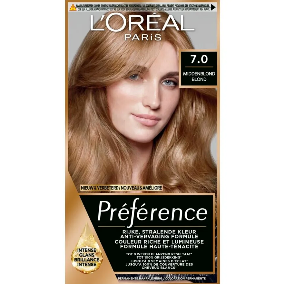 Outlet Preference L'Oréal Paris Préférence 7 Middenblond Permanente Haarkleuring