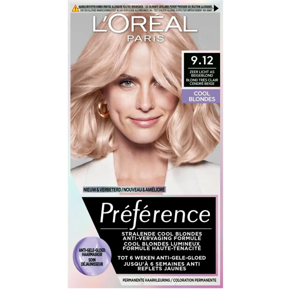Discount Preference L'Oréal Paris Préférence Cool Blondes 9.12 Zeer Licht As Beigeblond Permanente Haarkleuring