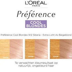 Discount Preference L'Oréal Paris Préférence Cool Blondes 9.12 Zeer Licht As Beigeblond Permanente Haarkleuring