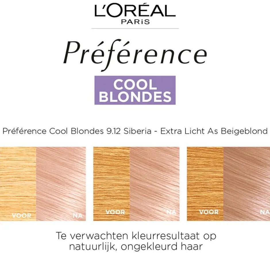 Discount Preference L'Oréal Paris Préférence Cool Blondes 9.12 Zeer Licht As Beigeblond Permanente Haarkleuring
