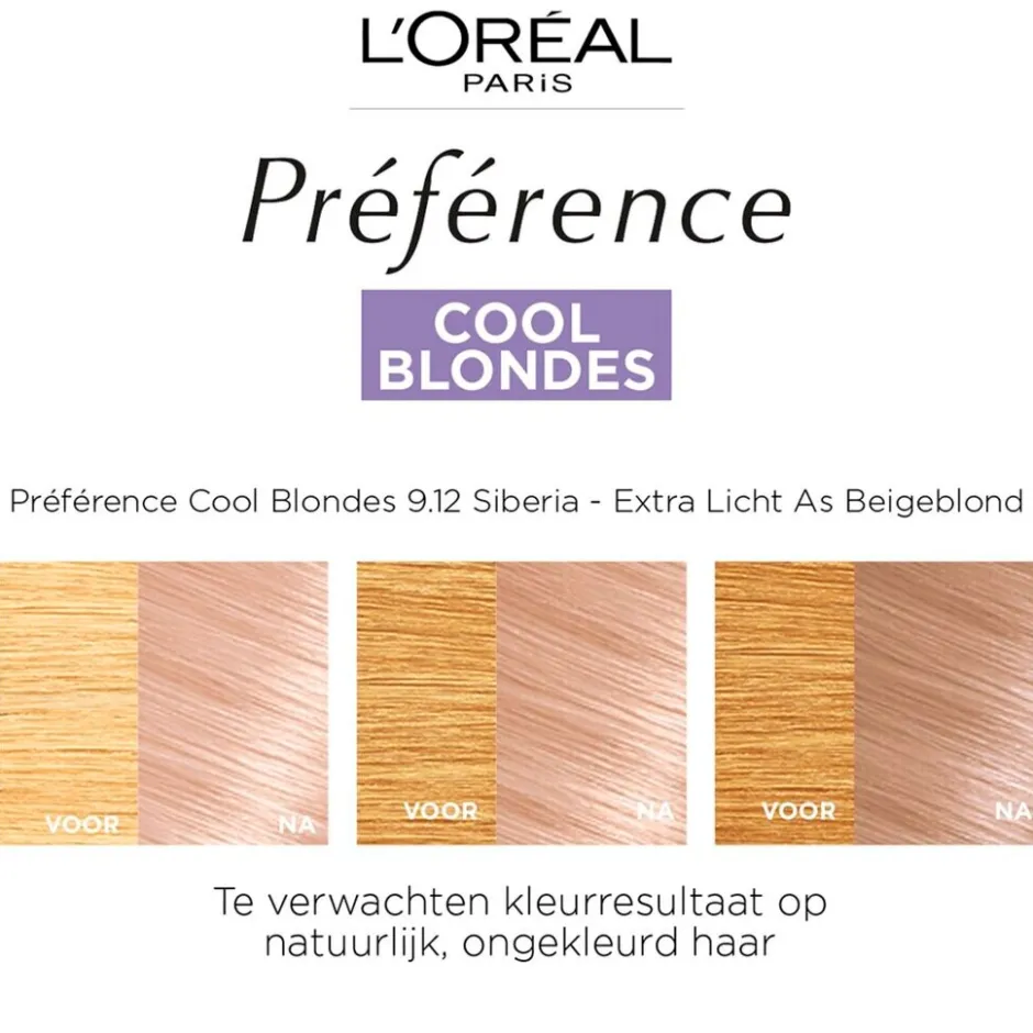 Discount Preference L'Oréal Paris Préférence Cool Blondes 9.12 Zeer Licht As Beigeblond Permanente Haarkleuring