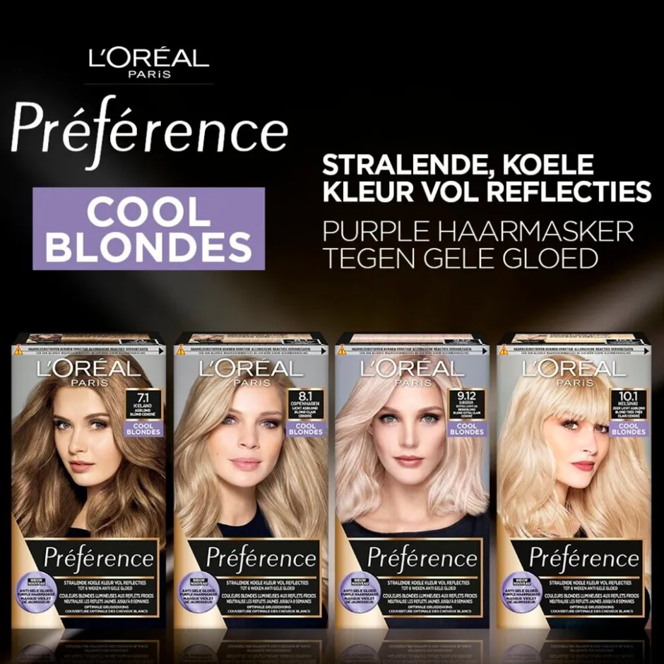 Discount Preference L'Oréal Paris Préférence Cool Blondes 9.12 Zeer Licht As Beigeblond Permanente Haarkleuring