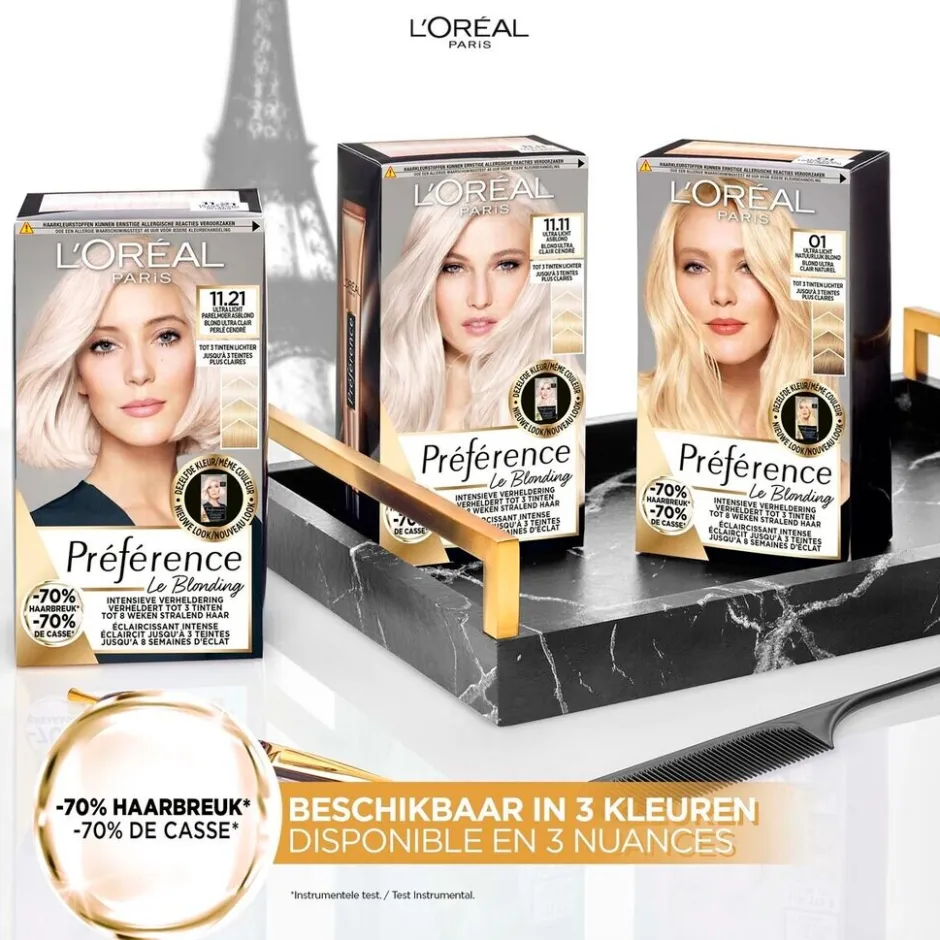 Outlet Preference L'Oréal Paris Préférence Le Blonding 11.21 Ultra Licht Parelmoer Asblond Permanente Haarkleuring