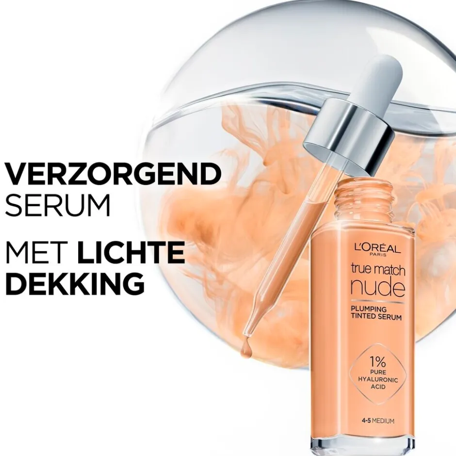 Clearance L'Oreal L'Oréal Paris True Match Nude 5-6 Medium Tan Plumping Tinted Serum