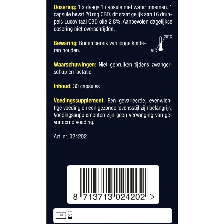Discount Lucovitaal CBD 20mg 100% Puur Capsules