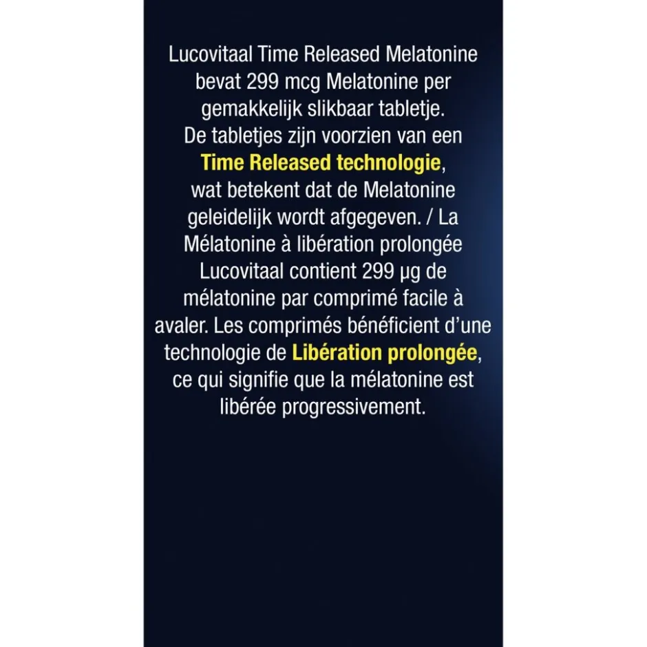 New Lucovitaal Melatonine 299Mcg Time Released Tabletten