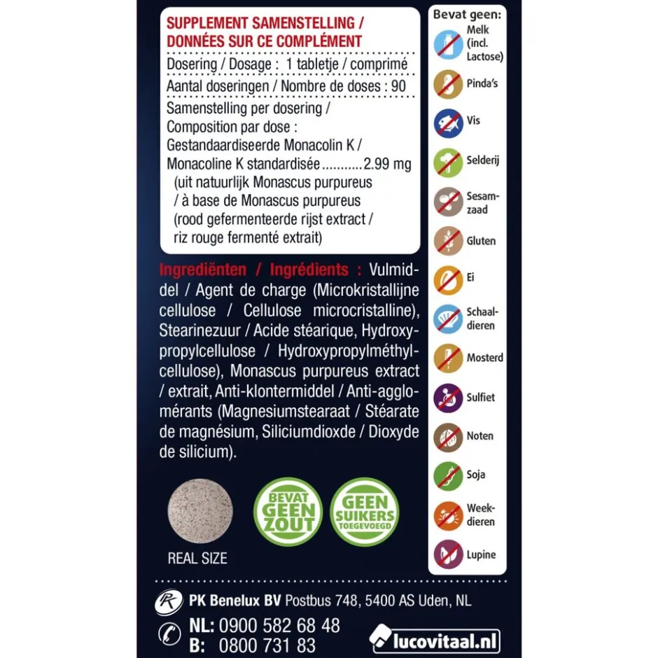 Lucovitaal Rode Gist Rijst Tabletten