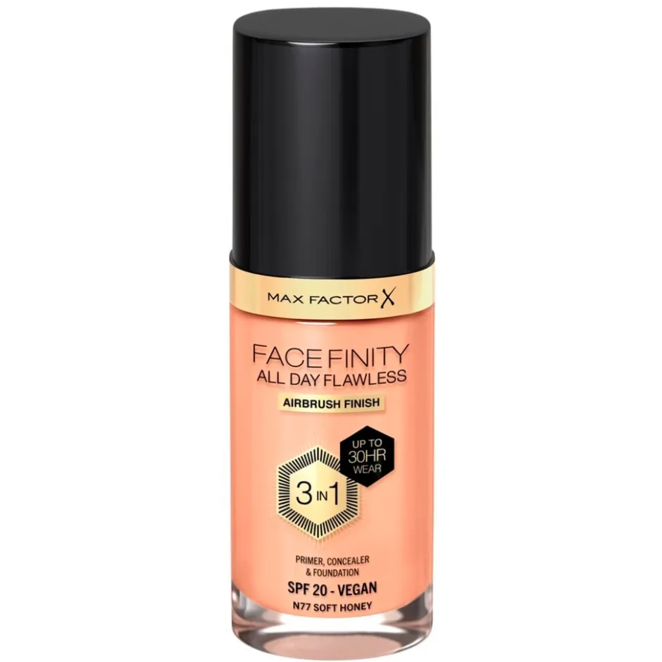 New Max Factor Facefinity All Day Flawless N77 Soft Honey Foundation