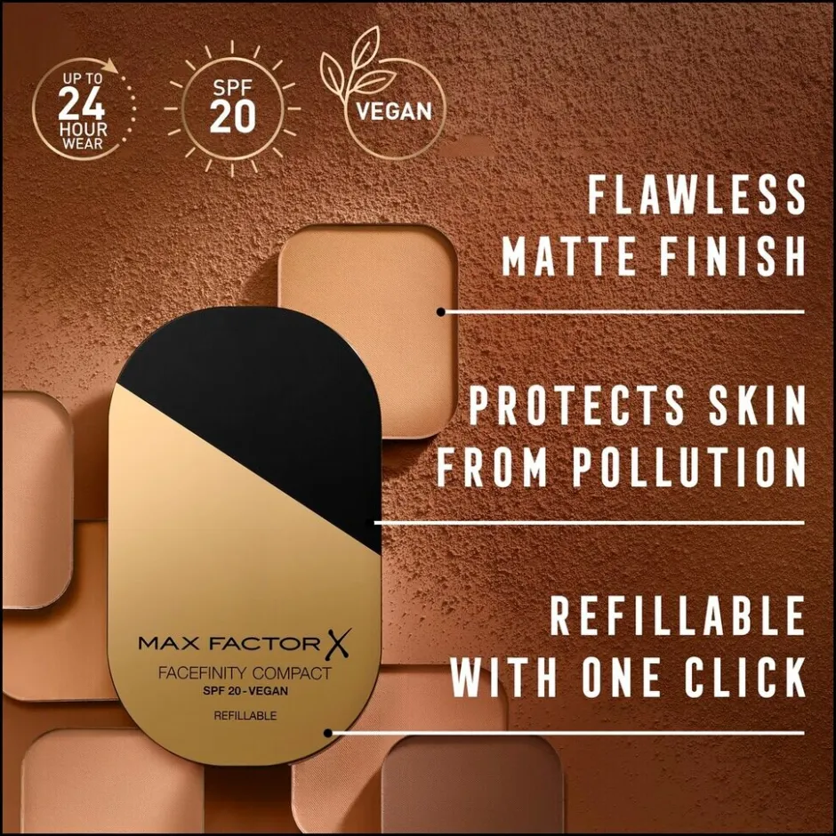 New Max Factor Facefinity Compact 002 Ivory Foundation