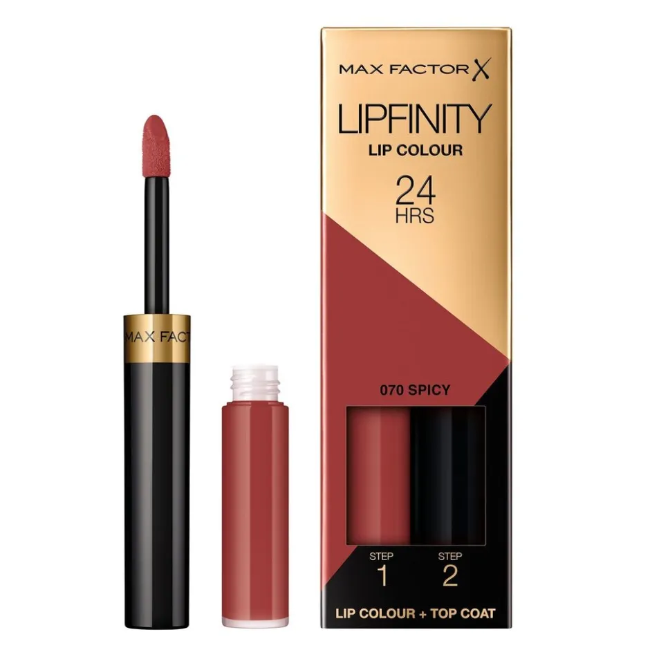 Best Max Factor Lipfinity Lip Colour 070 Spicy 2-Step Longlasting Lipstick