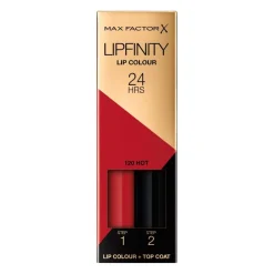 New Max Factor Lipfinity Lip Colour 120 Hot 2-Step Longlasting Lipstick