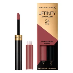 Online Max Factor Lipfinity Lip Colour 350 Essential Brown 2-Step Longlasting Lipstick