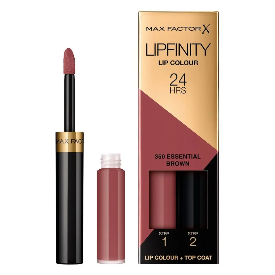 Online Max Factor Lipfinity Lip Colour 350 Essential Brown 2-Step Longlasting Lipstick